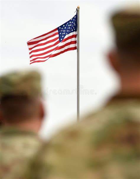 American Soldiers And Us Flag Us Troops Stock Photo Image Of