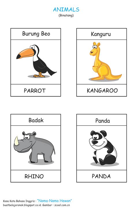 Kosa Kata : Nama-Nama Hewan Dalam Bahasa inggris Bagian 2 | Buat Belajar Anak