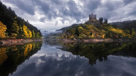 nature, Landscape, Water, Lake, Trees, Reflection, France, Castle