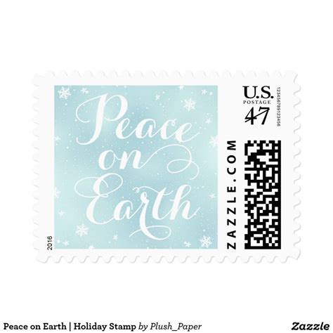 Peace On Earth Holiday Postage Stamp Peace On Earth Stamp Self