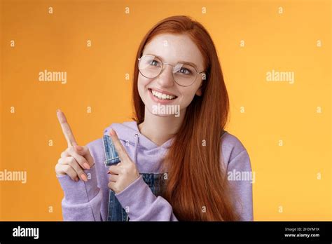 Carefree Charismatic Happy Silly Young Cute Redhead Girl Freckles Blue Eyes Wearing Glasses