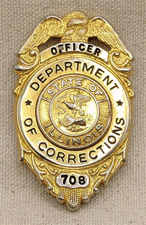Nice 1960s Illinois Department Of Corrections Officer Badge 708