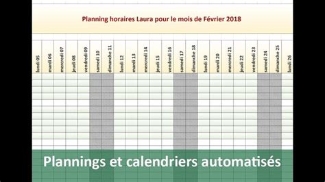Cr Er Des Calendriers Et Plannings Automatiques Avec Excel Astuces