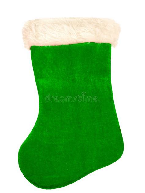 Green Stocking For Handmade Ts Stands Against The Background Of