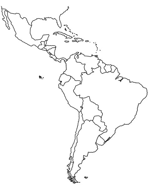 27 Map Of Latin America Blank Maps Database Source