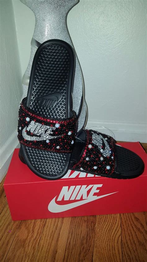 Blinged Out Nike Slides Email Me For A Personalized Pair St
