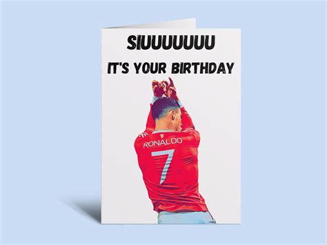 Cristiano Ronaldo Birthday Card Siuuu Cr7 Manchester Etsy Uk