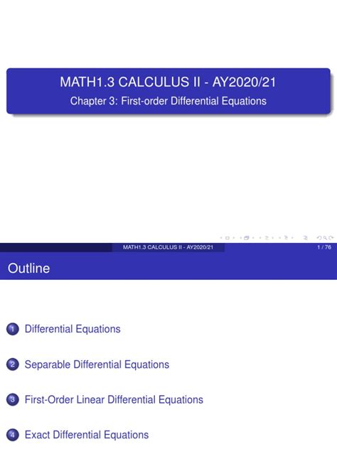 Chapter 3 First Order Differential Equations Pdf Equations