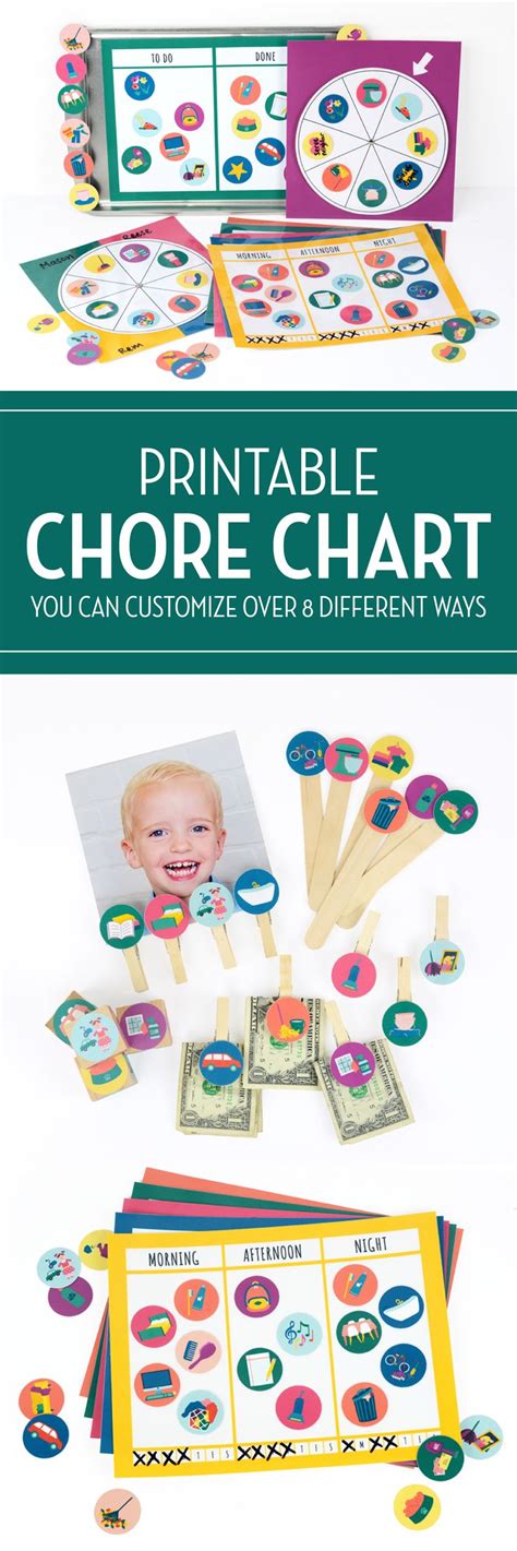 Printable Chore Chart With Over 35 Different Chore Icons And Charts To