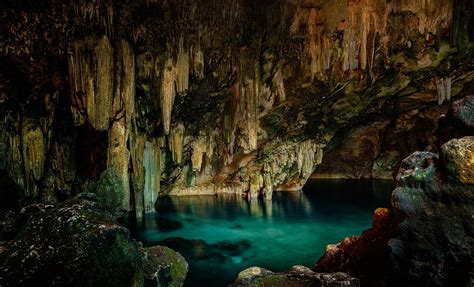 Cave Cenotes Stalactites Water Nature 1500x909 Wallpaper