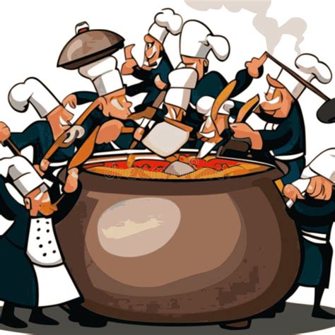 Too Many Cooks Spoil Broth Vector Graphics Stock Illustration Illustration Of Background