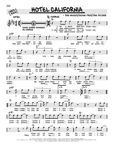 Hotel California Guitar Chords And Lyrics