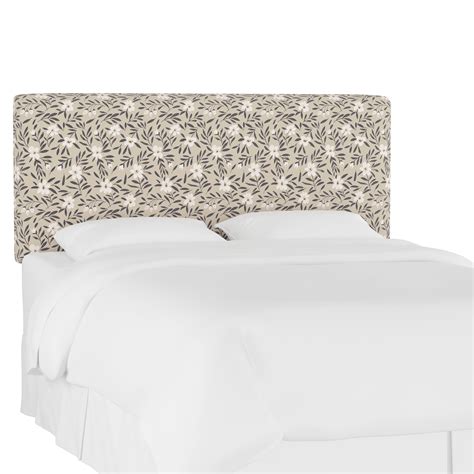 Queen Upholstered Headboard In Fiona Floral Natural