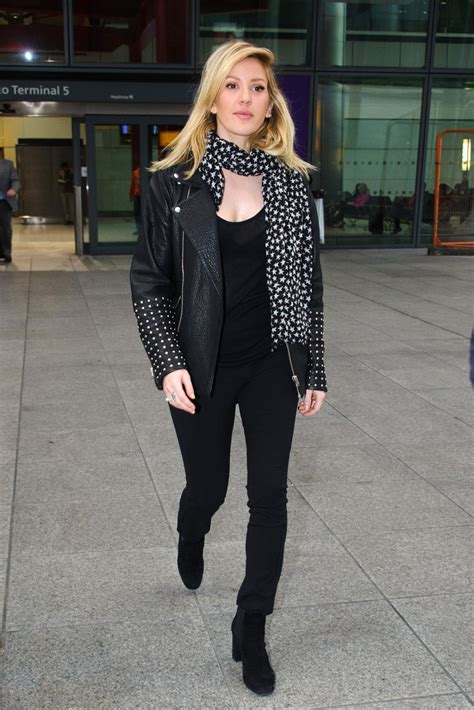 Ellie Goulding Chic Outfit At London Heathrow Airport