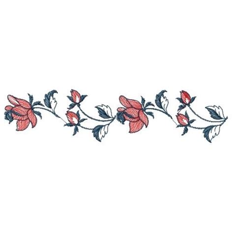 Free Pink Rose Border Embroidery Design | AnnTheGran.com | Embroidery