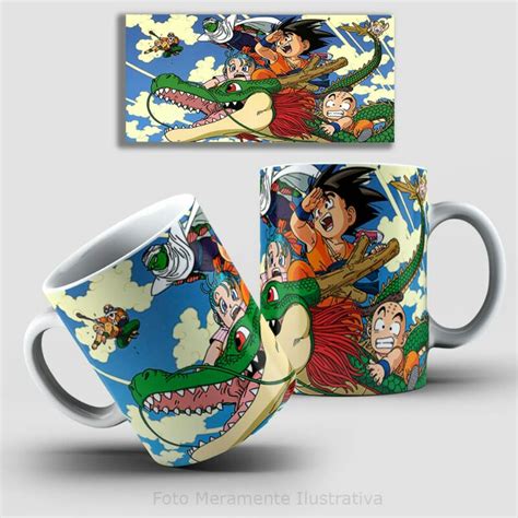 Caneca Personalizada Porcelana Dragonball Goku Kame Kuririn Bulma