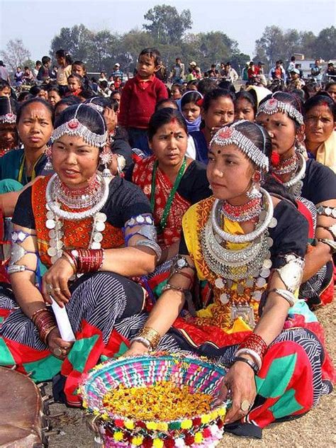 Different Traditional Dresses Of The Tharu Women Nepal Nepal Culture Traditional Dresses