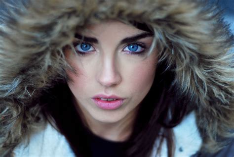 Wallpaper Face Women Outdoors Model Long Hair Blue Eyes Looking