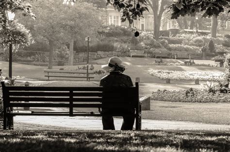 Woman Sitting Alone On A Bench Free Stock Photo Public