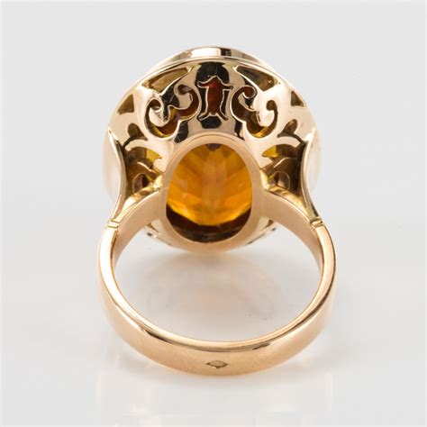 Bague vintage en argent massif 925 améthyste et marcassite t 54 bijou. Bague citrine or jaune vintage - Bijou rétro - Bijouxbaume