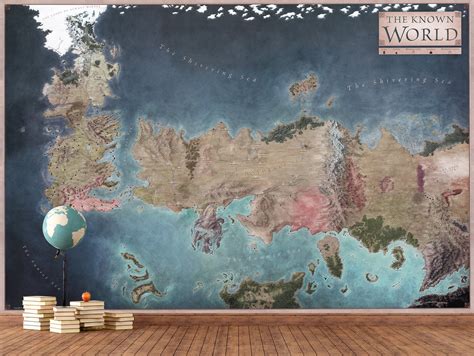 Game Of Thrones Map Wallpaper Mural Westeros Map Wallpaper The