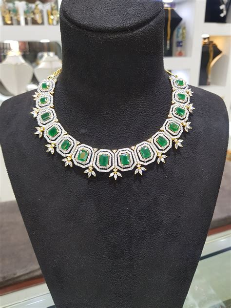 Emerald Cz Choker Necklacecubic Zirconia Emerald Etsy