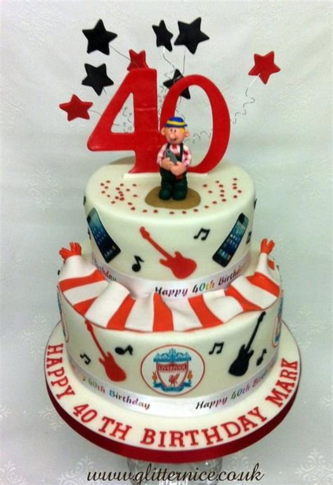 2 Tiered 40th Birthday Decorated Cake By Alli Dockree Cakesdecor