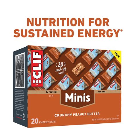 Clif Bar Minis Crunchy Peanut Butter 20 Energy Bars 099 Oz Each