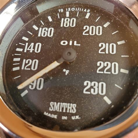 Original Smiths Shelby Cobra Mechanical Oil Temp Gauge Fahrenheit TG AR For Sale