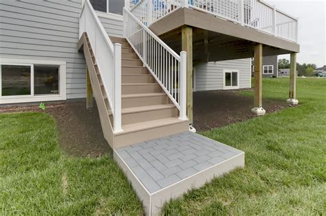 Landing Pad For Staircase With Azek Recycled Pavers Azek Deck With