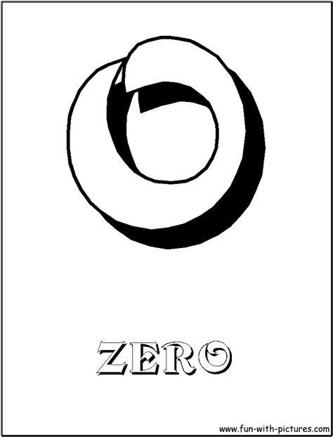 Number Zero Coloring Page