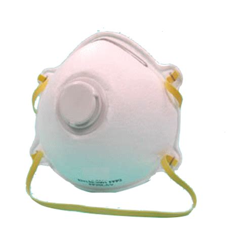 Such masks cover the nose, mouth and chin and may have inhalation and/or exhalation valves. FFP2 Respirator