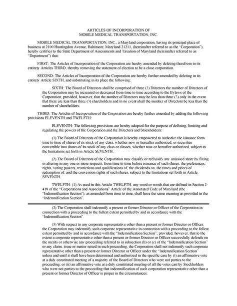 Articles Of Incorporation 47 Templates For Any State Templatelab