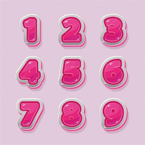 Premium Vector Vector Pink Numbers For Graphic And Game Design