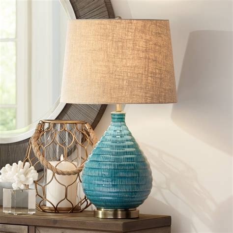 Buy 360 Lighting Kayley Mid Century Modern Coastal Table Lamp Textured