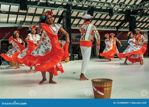Brazilian Folk Dancers Performing A Typical Dance Editorial Stock Image