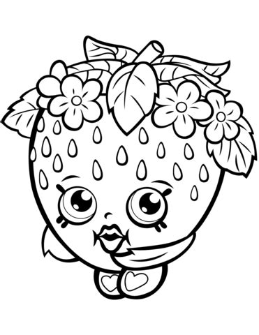 strawberry kiss shopkin coloring page  printable coloring pages