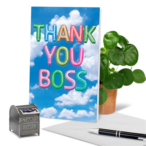 Inflated Messages Thank You Boss Greeting Card