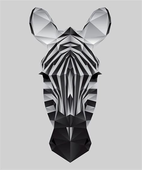 Geometric Zebra Bust Geometric Animals Animal Design Illustration