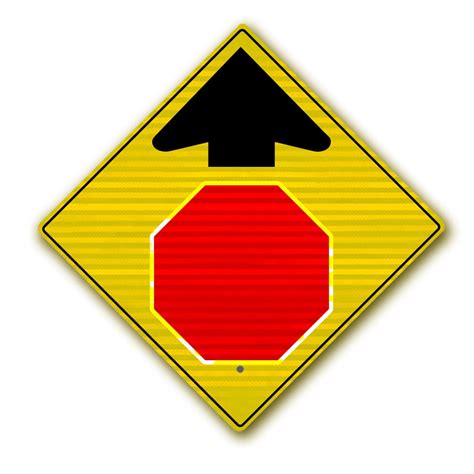 30 Stop Sign Ahead With Red Stop Sign Symbol