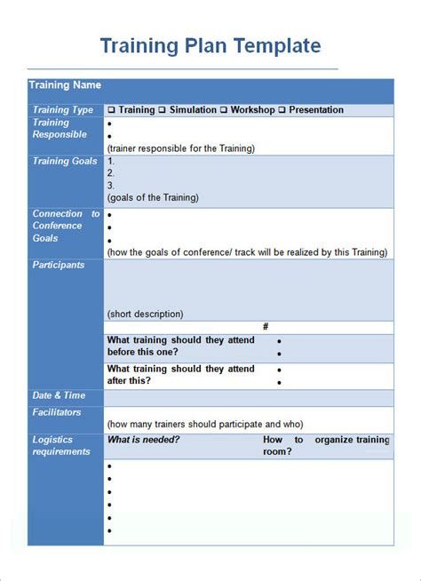 Training Plan Template Doc Hq Printable Documents Gambaran