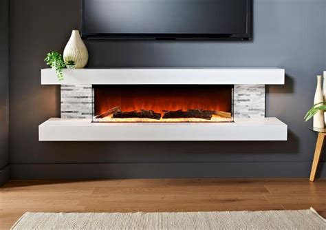 Wall Mounted Floating Electric Led Fireplace 72 Inch Etsy In 2021