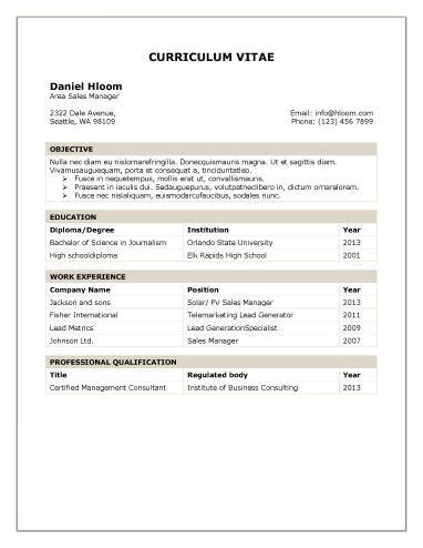 The resume format lists down the tingvarious details about the candidate such as his/her name, address, phone number, email address, academic details, work experience, skills and qualities etc. 15 Tabular Resume Templates • Hloom.com | Good resume examples, Resume template professional ...