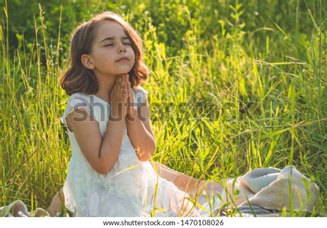Little Girl Closed Her Eyes Praying Stock Photo Edit Now 1470108026