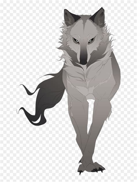Dark Gray Anime Grey Wolf Digital Art Transparent Free Transparent