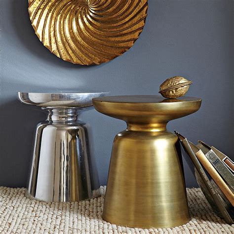 What kind of end table does pottery barn use? Brass Is Back: 12 Brass Decor Pieces to Love in 2013