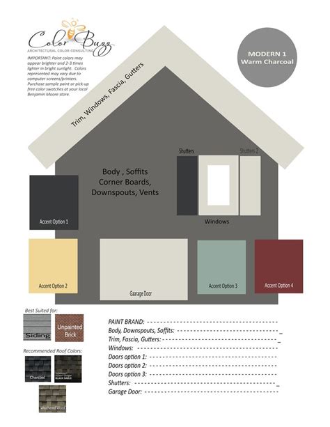 Warm Charcoal Home Exterior Color Palette Benjamin Moore Etsy In 2021