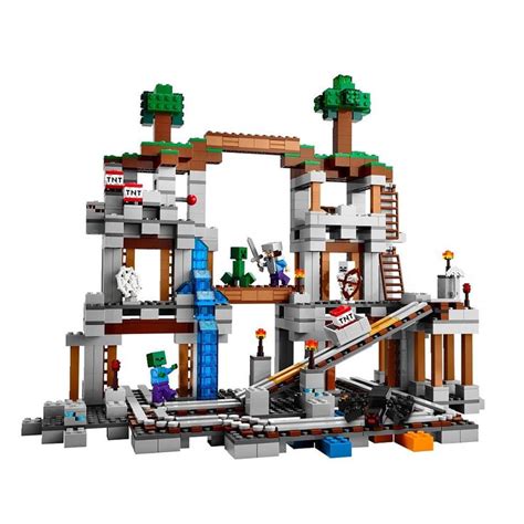 Lego Minecraft Toy Rail Track Set With Minifigures Lego Minecraft