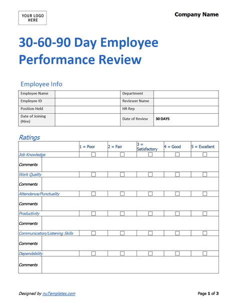 Day Employee Performance Review Template