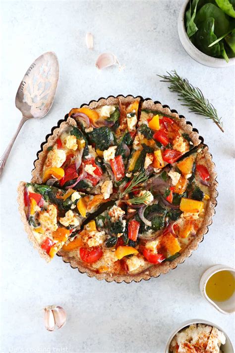Mediterranean Vegetable Quiche With Feta Cheese Dels Cooking Twist